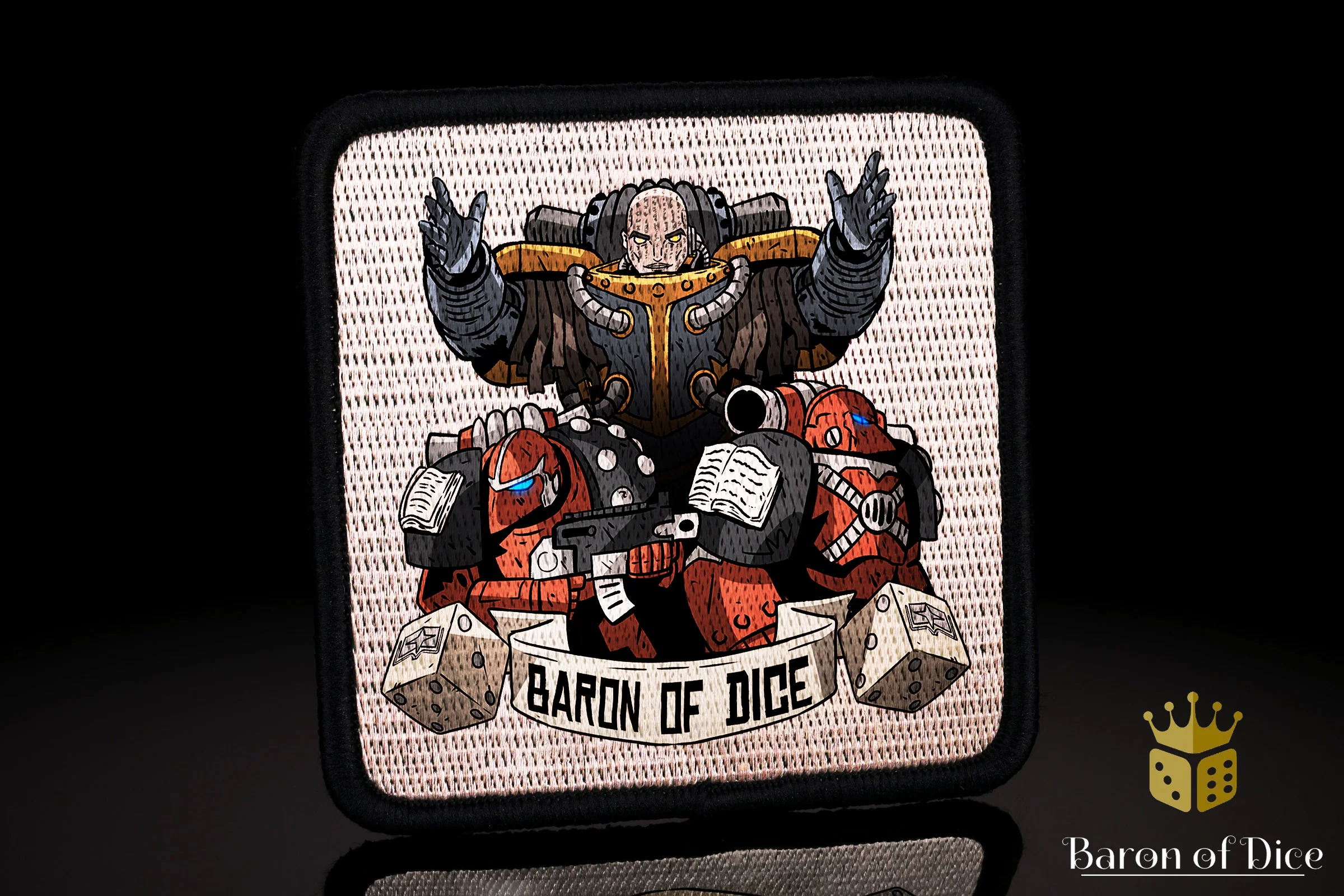 Baron's Dice Bag | Flaming Book Velcro Patch - Image 2