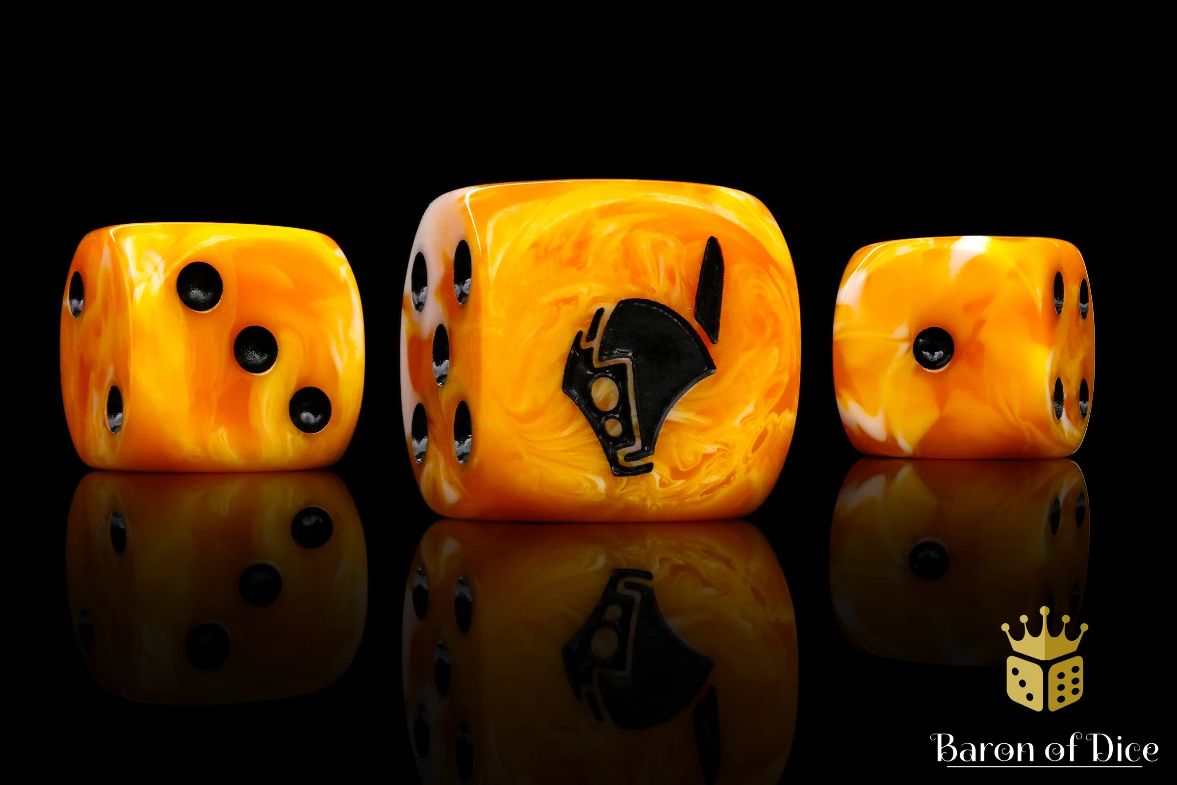 Robot Helm Dice - Ochre - Image 2